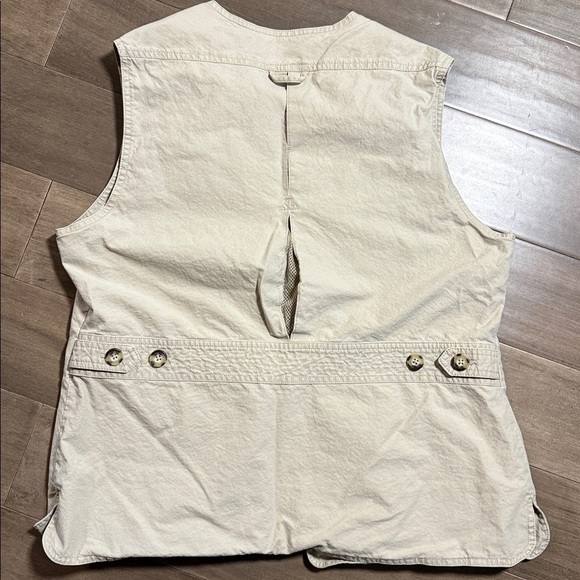 LL Bean Tan Fishing Utility Vest SZ Large - Picture 3 of 3